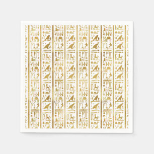 Ägyptisch-Ägyptisches Gold und Weiß Glam Modernes  Serviette