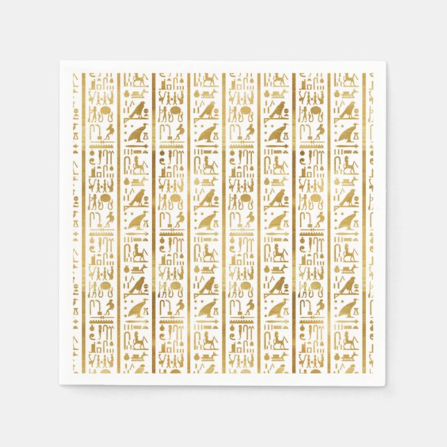Ägyptisch-Ägyptisches Gold und Weiß Glam Modernes  Serviette (Vorderseite)