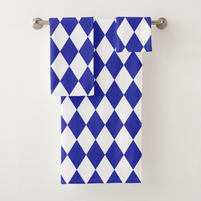 Ägyptisch Blue Harlequin Badhandtuch Set (Insitu)