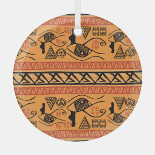 Ägyptisch gestreift, tribal Vintage-Motiv. Ornament Aus Glas