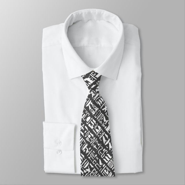 Ägyptisch Hieroglyph Neck Tie Krawatte (Gebunden)