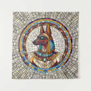 Ägyptische Anubis - Mosaikkunst Wandteppich