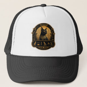 Ägyptische Bastet-Katzenmütze - Goldenes Hieroglyp Truckerkappe