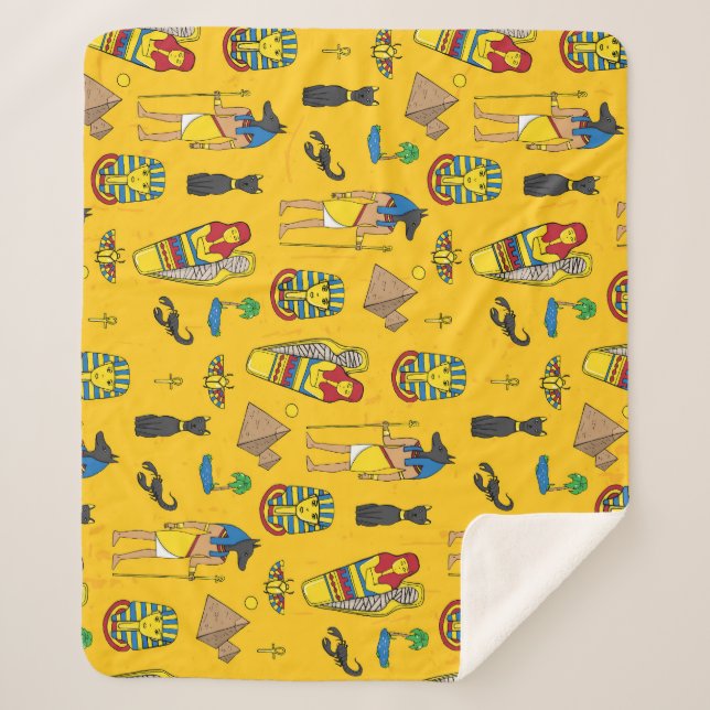 Ägyptische Elemente, Anubis, Pyramidenmuster. Sherpadecke (Vorderseite)