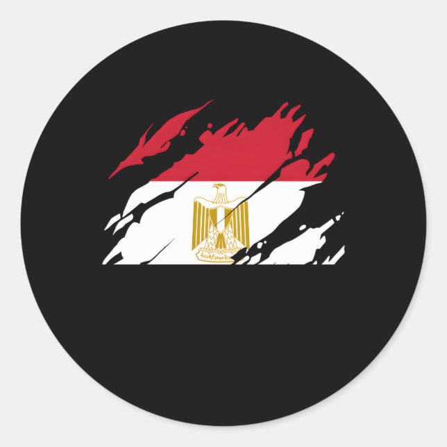 Ägyptische Flagge Ägypten Runder Aufkleber (Vorderseite)