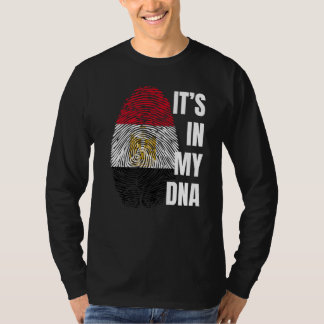 Ägyptische Flagge DNA Fingerprint Schwarze Geschic T-Shirt