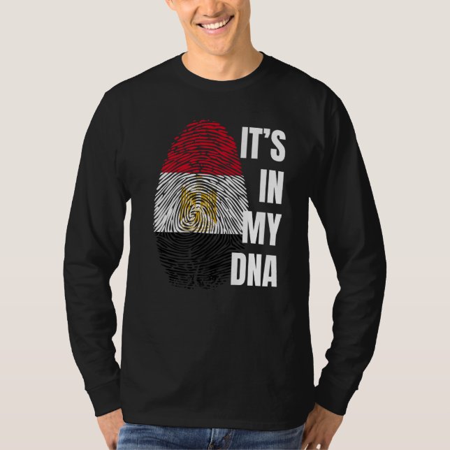 Ägyptische Flagge DNA Fingerprint Schwarze Geschic T-Shirt (Vorderseite)