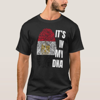 Ägyptische Flagge DNA Fingerprint Schwarze Geschic T-Shirt