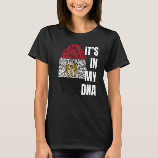 Ägyptische Flagge DNA Fingerprint Schwarze Geschic T-Shirt