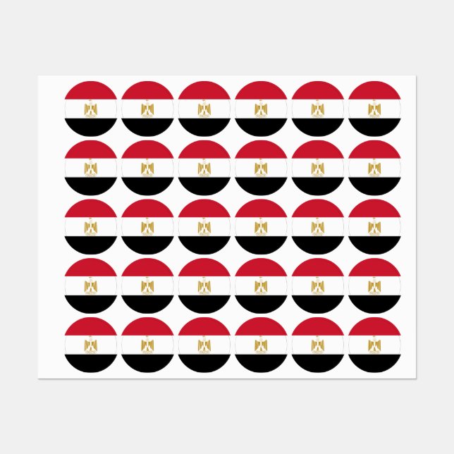 Ägyptische Flagge Etiketten (Blatt)
