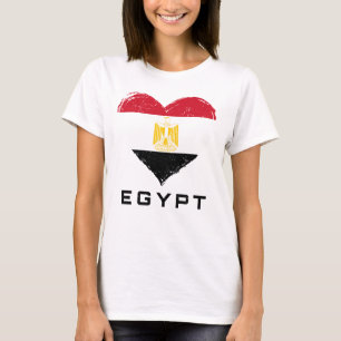 Ägyptische Flagge Herz bekümmert Frauen Weiß T-Shirt