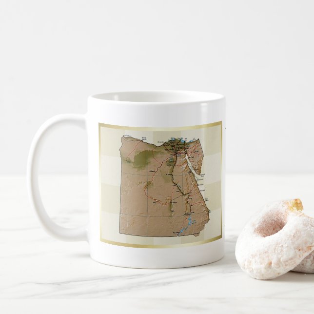 Ägyptische Flagge + Karte Tasse (Mit Donut)
