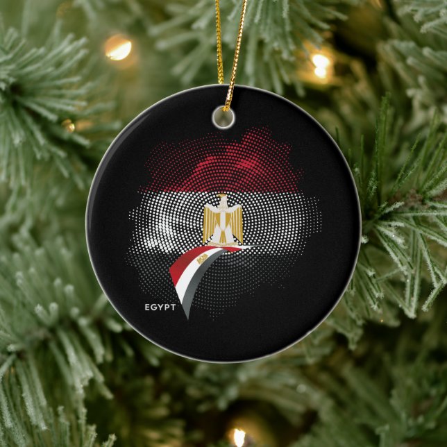 Ägyptische Flagge Keramik Ornament (Baum)