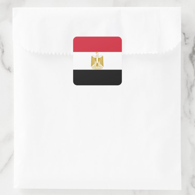 ägyptische Flagge Quadratischer Aufkleber (Tasche)