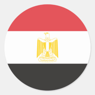 Ägyptische Flagge Runder Aufkleber