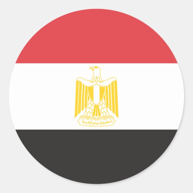 Ägyptische Flagge Runder Aufkleber (Vorderseite)
