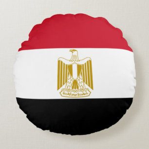 Ägyptische Flagge Rundes Kissen
