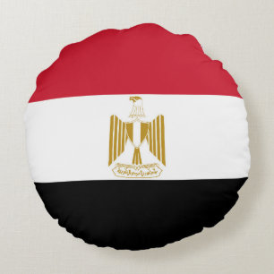 Ägyptische Flagge Rundes Kissen