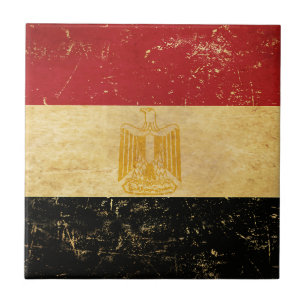 Ägyptische Flagge Vintag Grunge Design Keramik Til Fliese