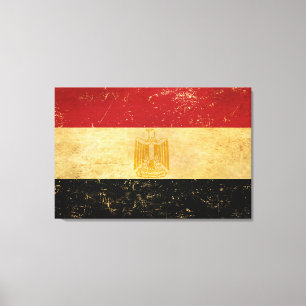 Ägyptische Flagge Vintag Grunge Design Leinwanddruck