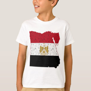 Ägyptische Flaggenkarte Crackle T-Shirt