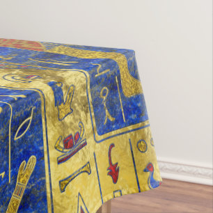 Ägyptische Goldsymbole auf Lapislazuli Tischdecke