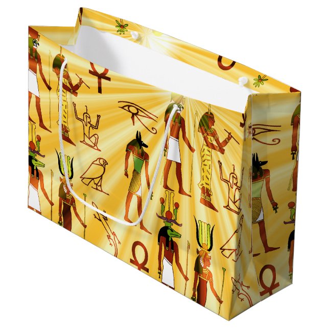 Ägyptische Götter und Göttinnen Große Geschenktüte (Vorderseite Schrägansicht)