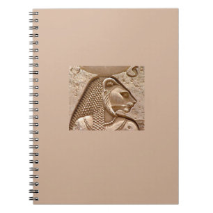 Ägyptische Gottheit Sekhmet gewundenes Notizbuch Notizblock