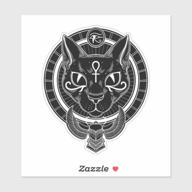 Ägyptische Göttin Bastet Sticker (Blatt)