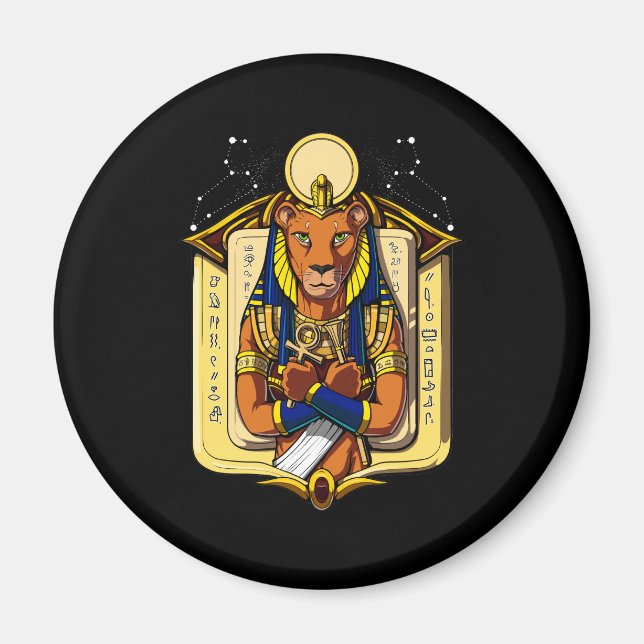 Ägyptische Göttin Lioness Sekhmet God Bastet Magnet (Vorne)