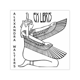 Ägyptische Göttin Maat - Nefertari Tomb Ex Libris Permastempel