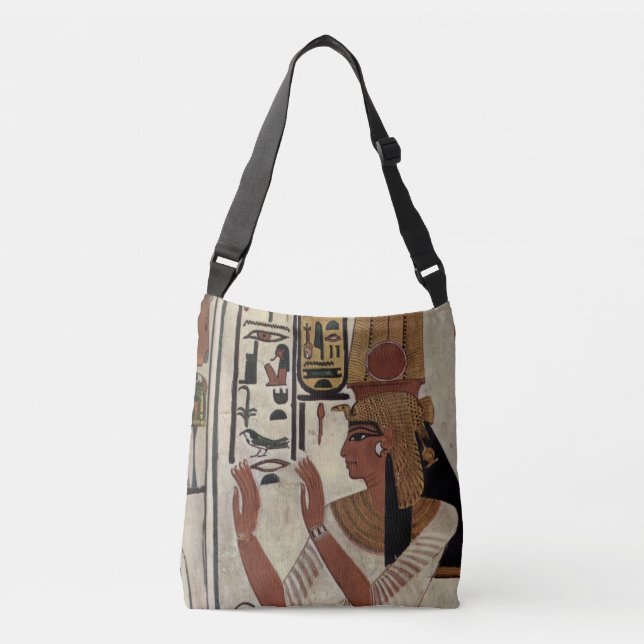 Ägyptische Göttin Nefertari Tragetaschen Mit Langen Trägern (Vorderseite)