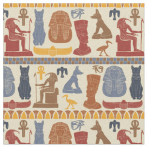 Ägyptische Grafik-Collage aus dem alten Ägypten Stoff