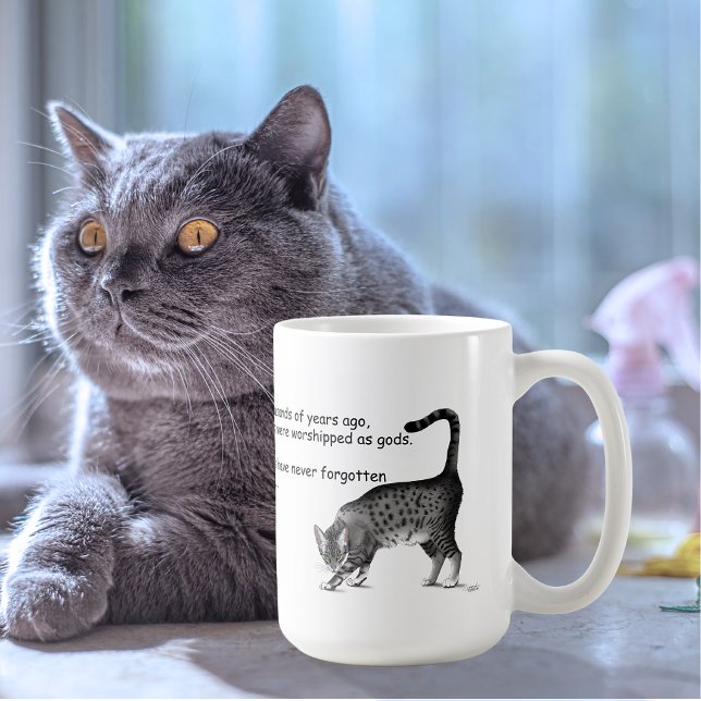 Ägyptische Gray Tabby Cat Kaffeetasse (Von Creator hochgeladen)