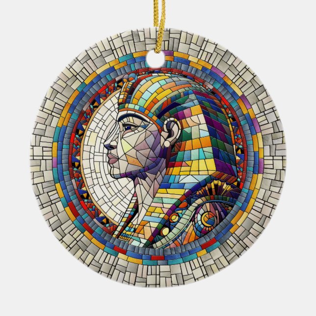 Ägyptische Große Sphinx - Mosaikkunst Keramik Ornament (Vorne)