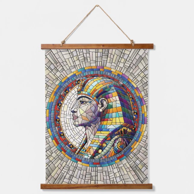 Ägyptische Große Sphinx - Mosaikkunst Wandteppich Mit Holzrahmen (Vorderseite)