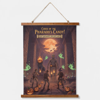 ägyptische Halloween-Tapeten Wandteppich Mit Holzrahmen