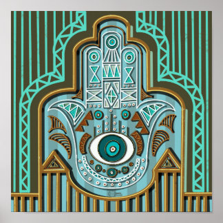 Ägyptische Hamsa Hand Khamsa von Fatimah Poster