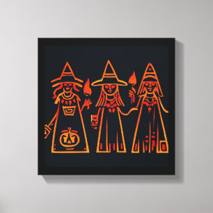 Ägyptische Hexen Halloween 3 Leinwanddruck