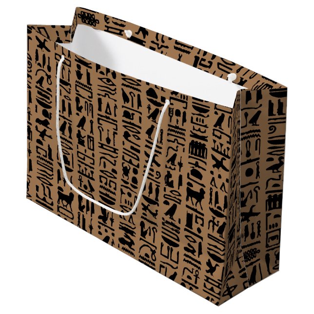 Ägyptische Hieroglyph große Geschenktasche Geschenktüte (Vorderseite Schrägansicht)