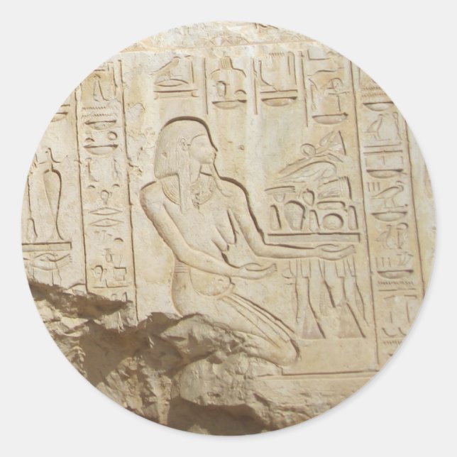 Ägyptische Hieroglyph-Sticker Runder Aufkleber (Vorderseite)