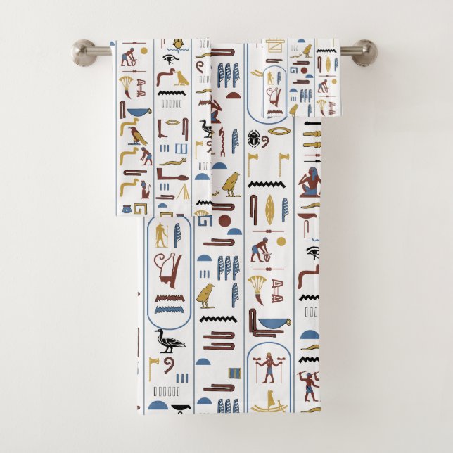 Ägyptische Hieroglyphen Ägypten Pharao Badhandtuch Set (Insitu)
