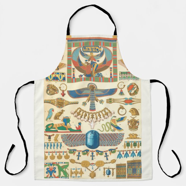Ägyptische Hieroglyphen All-over-Print-Schürze Schürze (Vorderseite)