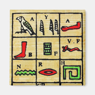 Ägyptische Hieroglyphen, Alphabetische Symbole Magnet