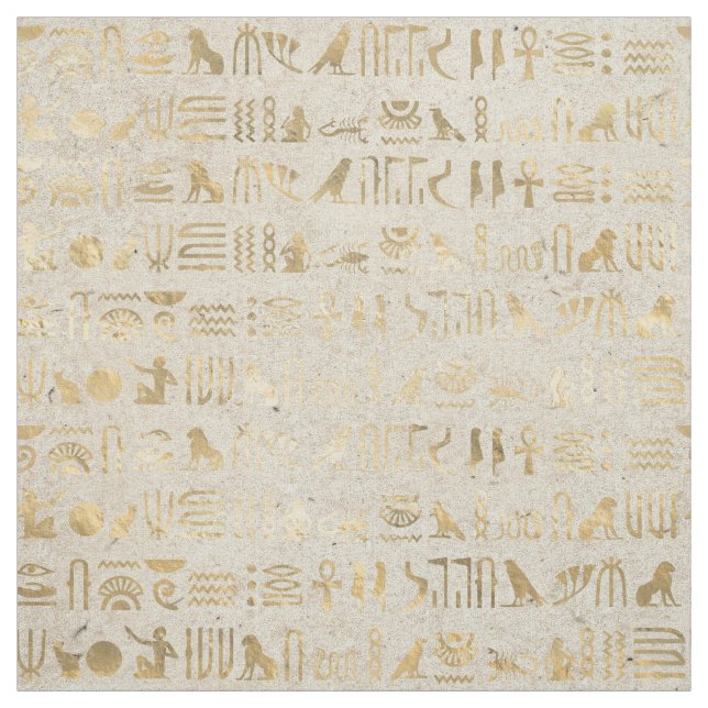 Ägyptische Hieroglyphen auf Elfenbeinküste Stoff (Muster)