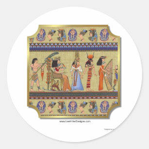 Ägyptische Hieroglyphen Bekleidung, Geschenke Samm Runder Aufkleber