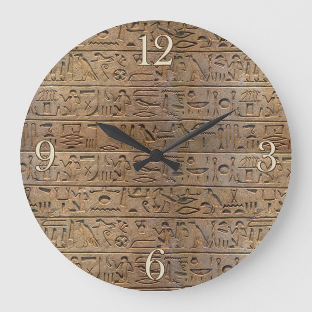 Ägyptische Hieroglyphen-Designer-Uhr Große Wanduhr (Vorderseite)