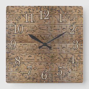Ägyptische Hieroglyphen-Designer-Uhr Quadratische Wanduhr