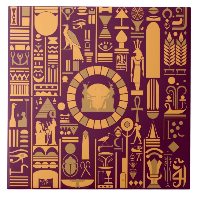 Ägyptische Hieroglyphen Fliese (Vorderseite)