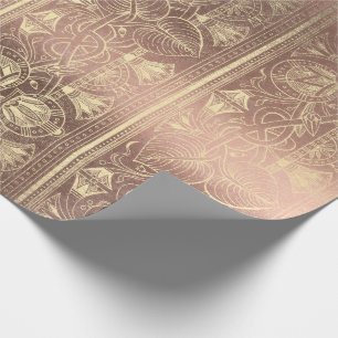 Ägyptische Hieroglyphen Gold Foxier Rose Gold Meta Geschenkpapier